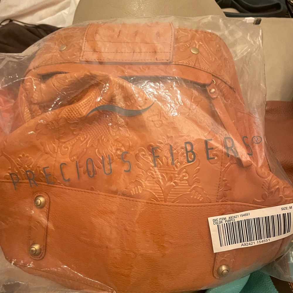 Precious Fibers New Orange Shoulder Bag